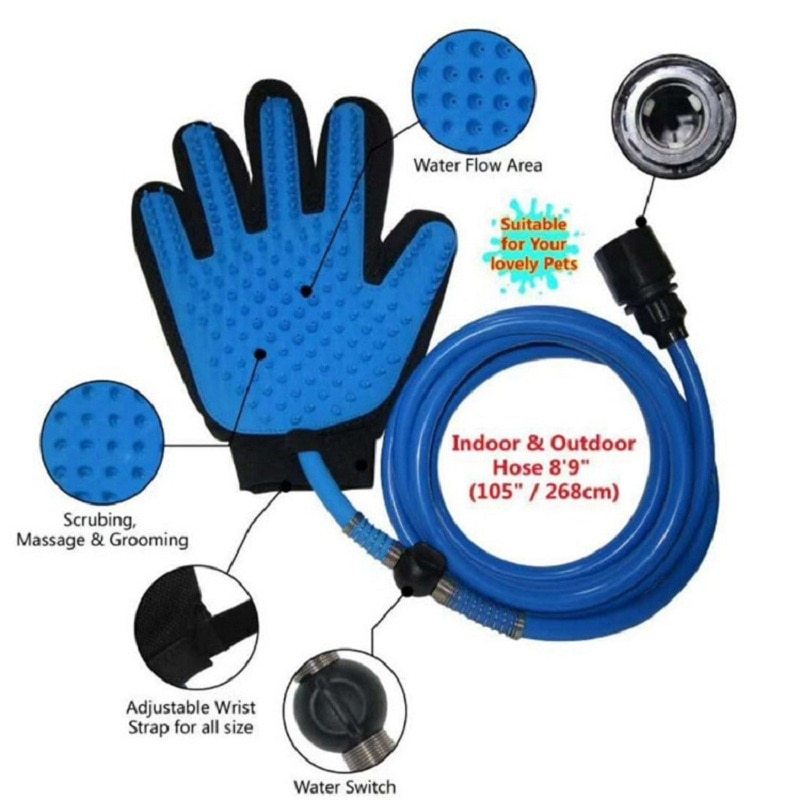 Pet Bath Glove with Hose
