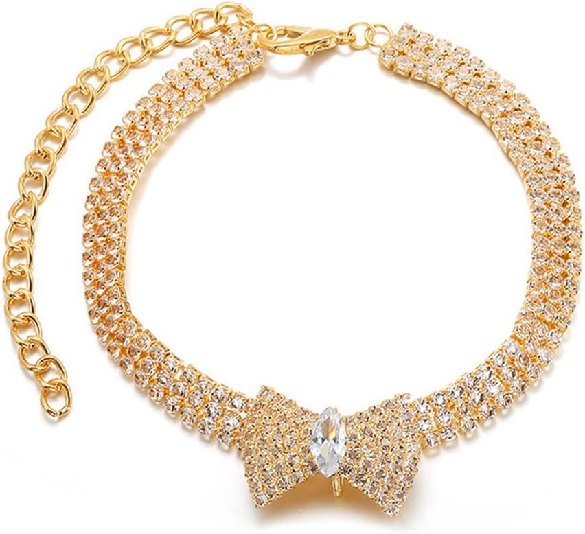 Adjustable Crystal Bow Diamond Pet Collar