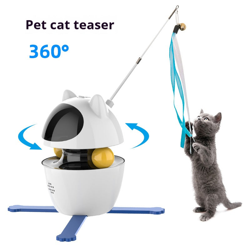 Interactive Cat Toy Rotating Feather and LED