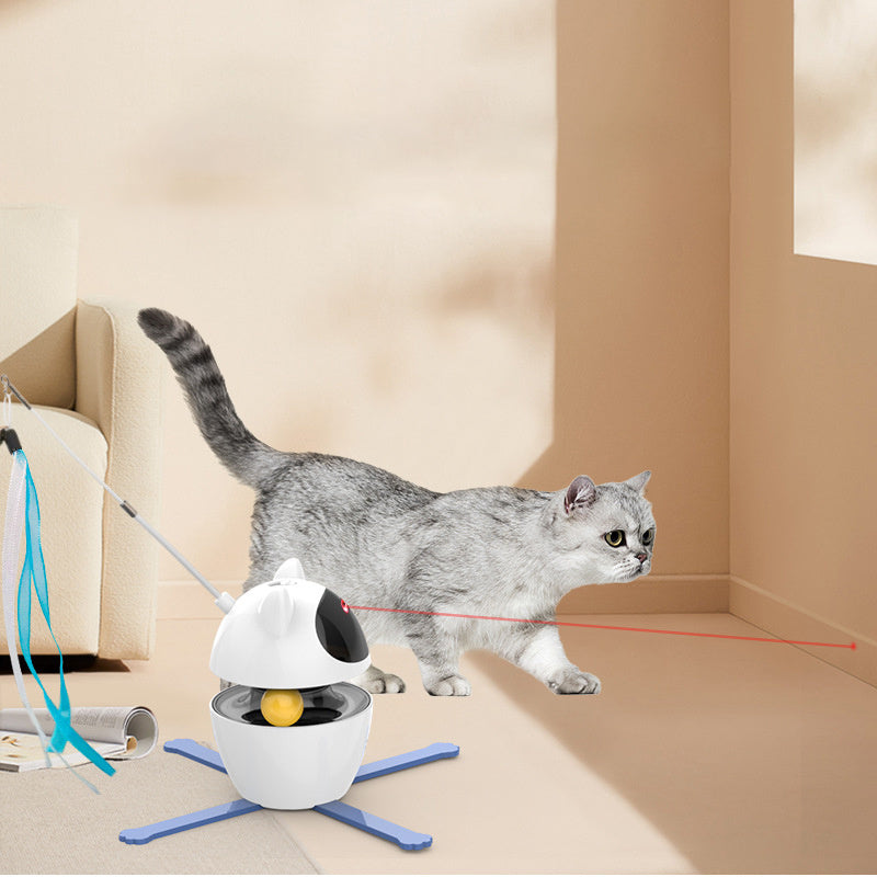 Interactive Cat Toy Rotating Feather and LED