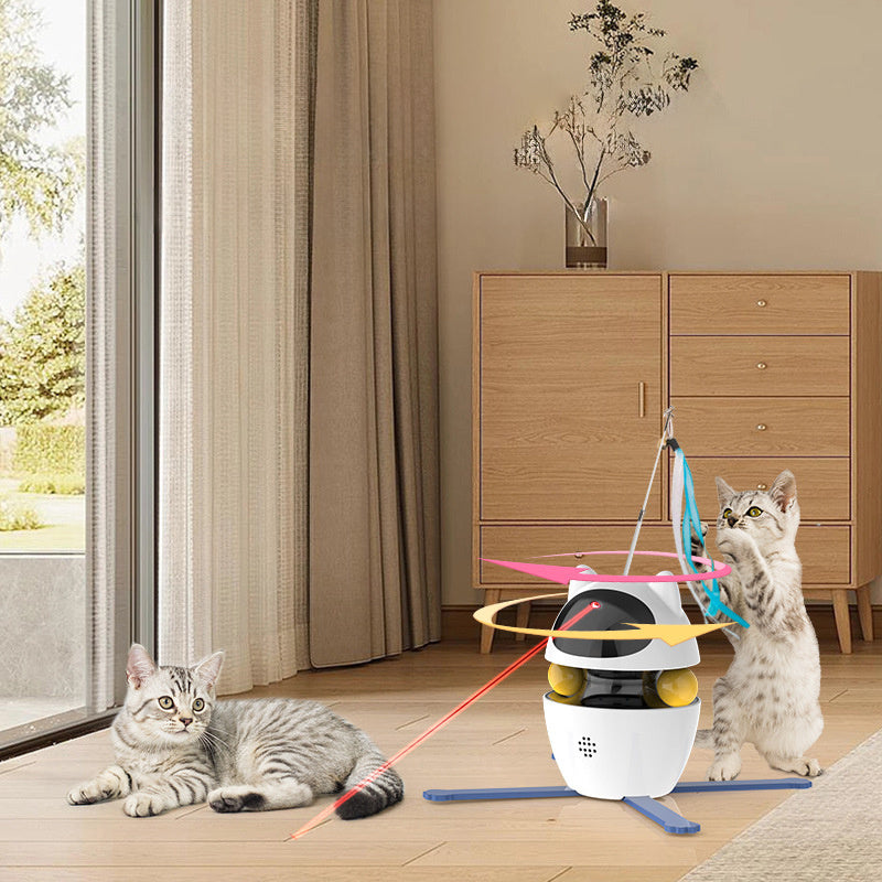 Interactive Cat Toy Rotating Feather and LED