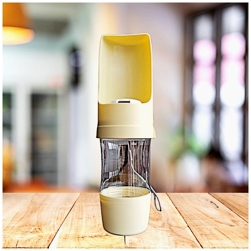 Portable Water Bottle with Cereal Container for Pets