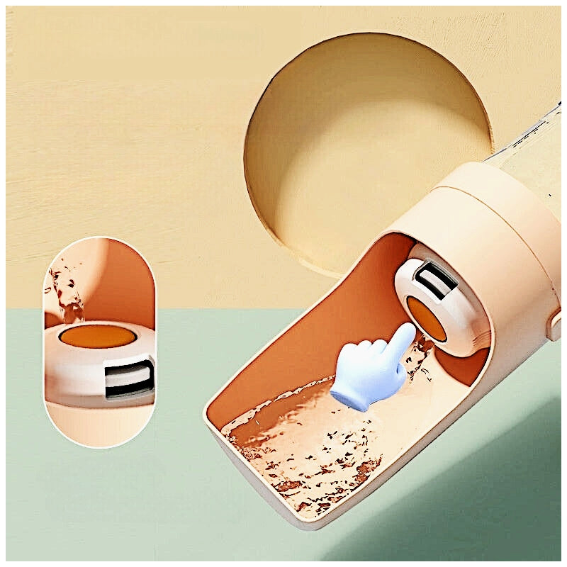 Portable Water Bottle with Cereal Container for Pets