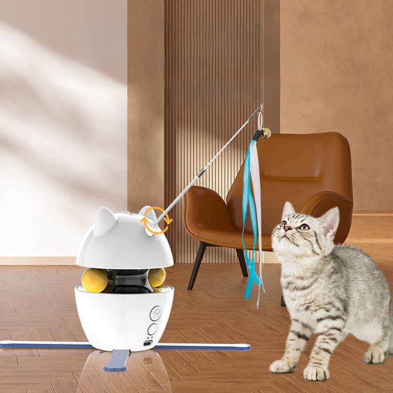 Interactive Cat Toy Rotating Feather and LED
