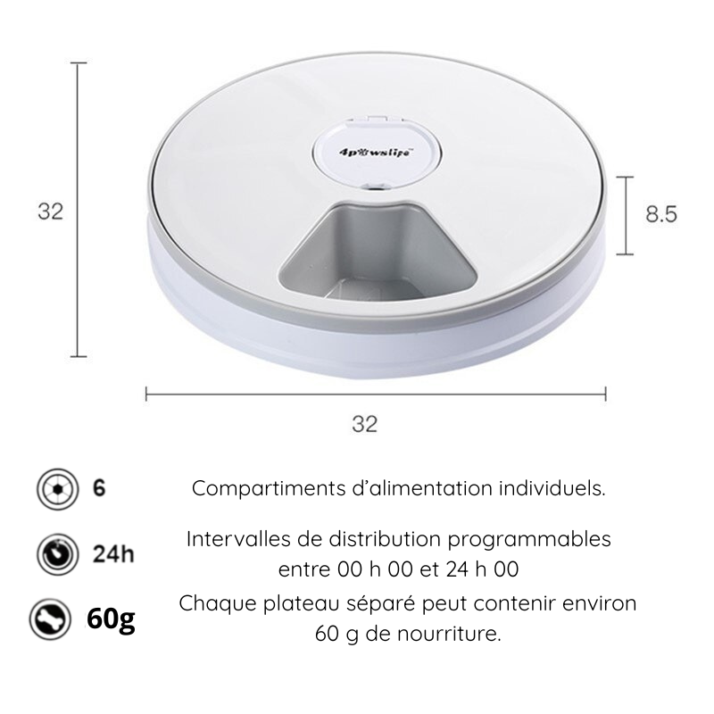 Distributeur Automatique de Repas pour Animaux – 6 Repas Programmables
