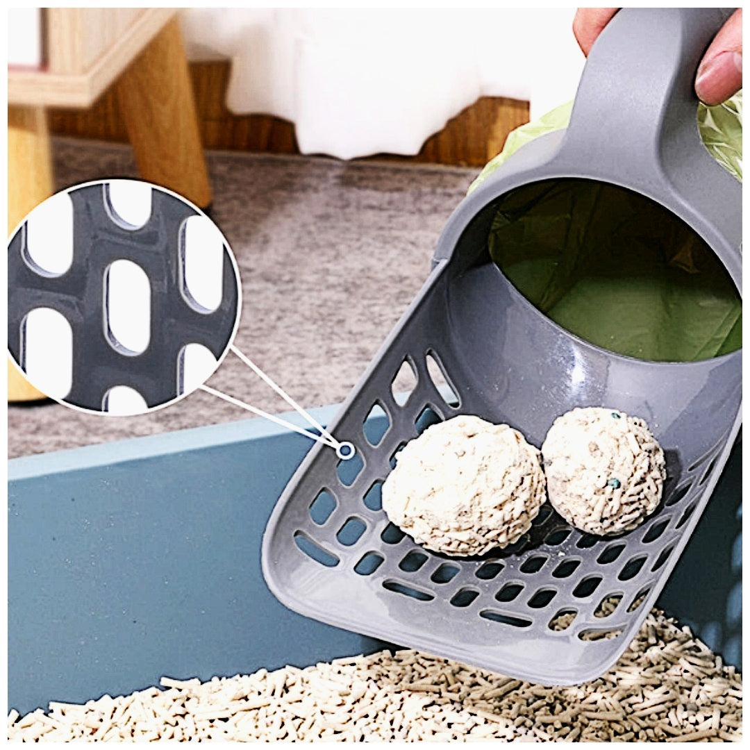 Cat Litter Scoop with Trash Bags - Complete Set