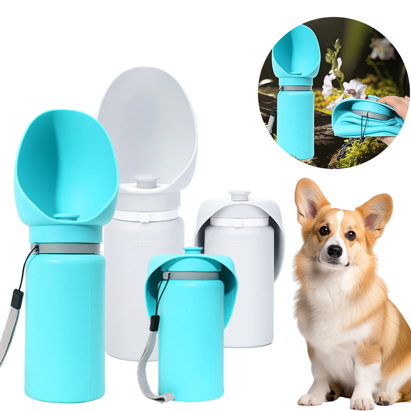 gourde-pliable-silicone-chien-bleu